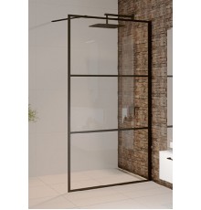 Душевая стенка Riho Grid GB400, 120 см, со свободным входом, стекло прозрачное, профиль черный, G004044121