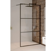 Душевая стенка Riho Grid GB400, 90 см, со свободным входом, стекло прозрачное, профиль черный, G004042121