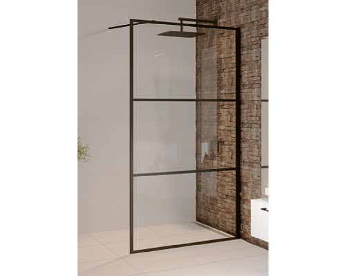 Душевая стенка Riho Grid GB400, 140 см, со свободным входом, стекло прозрачное, профиль черный, G004045121