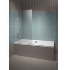 Шторка для ванны Riho VZ Scandic NXT X109, 95x150 см, цвет профиля черный, стекло прозрачное, левая/правая