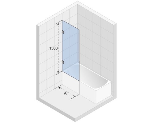 Шторка для ванны Riho VZ Scandic NXT X108, 95x150 см, цвет профиля черный, стекло прозрачное, левая/правая