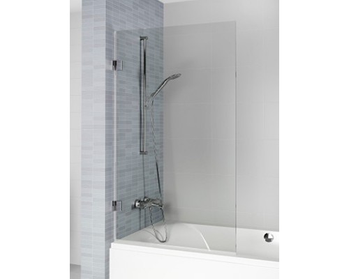 Шторка для ванны Riho VZ Scandic NXT X107, 100x150 см, цвет профиля черный, стекло прозрачное, левая/правая