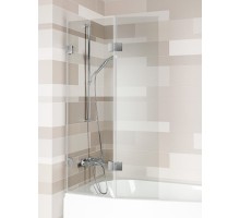 Шторка для ванны Riho VZ Scandic NXT X500 Yukon, 117,5x150 см, цвет профиля черный, стекло прозрачное, левая/правая