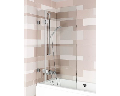 Шторка для ванны Riho VZ Scandic NXT X109V, 85x150 см, цвет профиля черный, стекло прозрачное, левая/правая