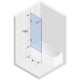 Шторка для ванны Riho VZ Scandic NXT X107, 90x150 см, цвет профиля черный, стекло прозрачное, левая/правая
