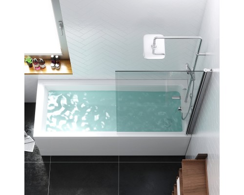 Душевая шторка на ванну Damixa Skyline, 80 х 140 см, поворотная, профиль хром, стекло прозрачное, DX35WBS-D080-140MT