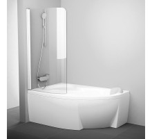 Шторка на ванну Ravak Rosa CVSK1 160/170, левая/правая, профиль белый, витраж транспарент, 7QLS0100Y1/7QRS0100Y1