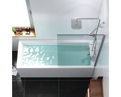 Душевая шторка на ванну Damixa Skyline, 80 х 140 см, фиксированная, профиль хром, стекло прозрачное, DX35WBS-080-140MT