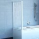 Боковая стенка шторки на ванну Ravak APSV-75, профиль белый, витраж грейп, 95030102ZG