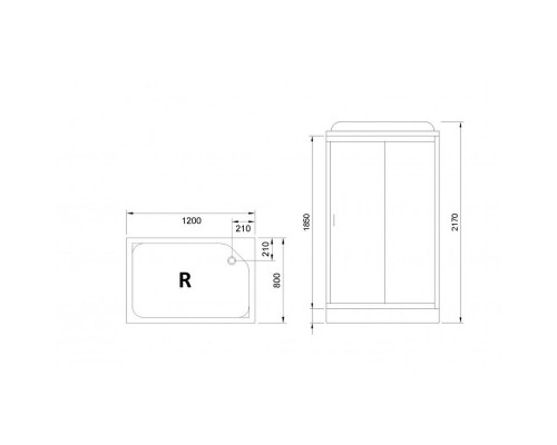 Душевая кабина Royal Bath RB8120HP1-M 120 x 80 см, стекло матовое, L/R