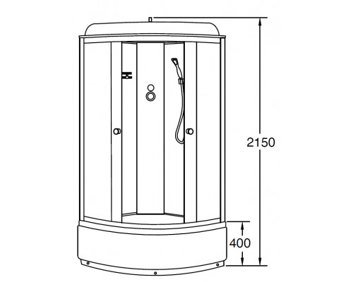 Душевая кабина Loranto Sunway CS-6680G 80 x 80 см, стекло тонированное, поддон 40 см, профиль хром, CS6680G8080215