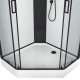Душевая кабина Grossman Elegans 100 x 100 см, пятиугольная, профиль черный, GR250D