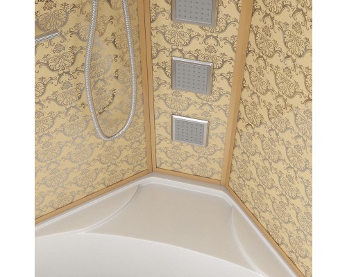 Душевая кабина Niagara 7744G, 120 x 120 см с гидромассажем, стенки золото