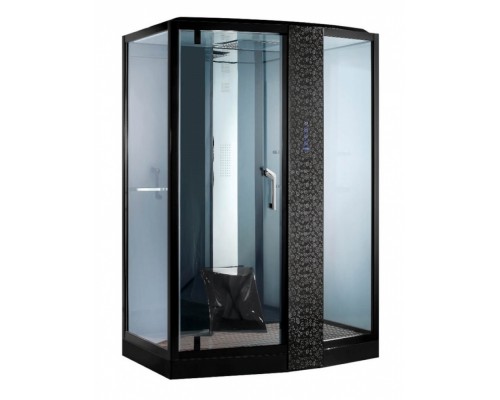 Душевая кабина Orans Diamond 120 x 90 см с функцией турецкая баня, черная, дверь слева/справа, SR-89105S-black