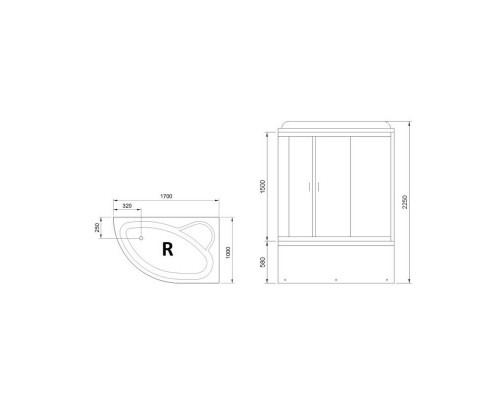 Душевой бокс Royal Bath RB170ALP-C-CH, 170 х 100 см, L/R
