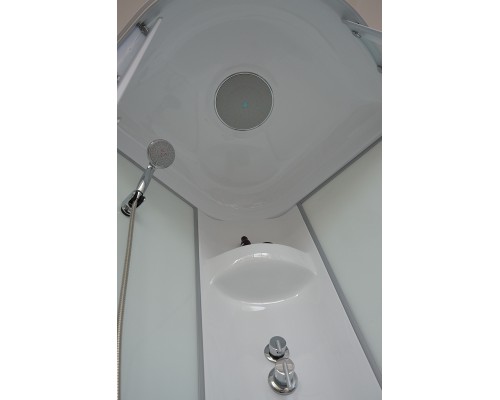 Душевая кабина Royal Bath 90 x 90 см, дверь матовая, задние стенки белые, профиль белый, RB90HP6-WC