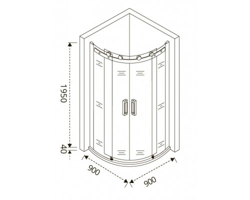 Душевое ограждение Good Door Altair R-TD-90-C-CH, 90 х 90 х 195 см, стекло прозрачное, хром, АЛ00007