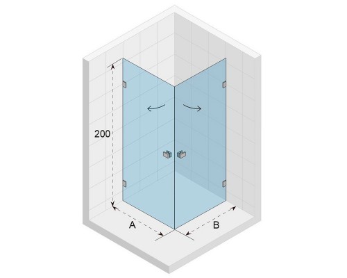 Душевой уголок Riho SZ Scandic NXT X209, 97x87x200 см, цвет профиля хром, стекло прозрачное, левый/правый, G001105120