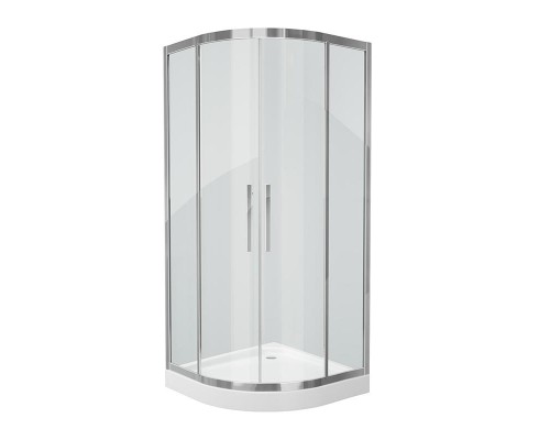 Душевой уголок Grossman Pragma PR-90S, 90 x 90 см четверть круга, стекло прозрачное, цвет профиля - серебро