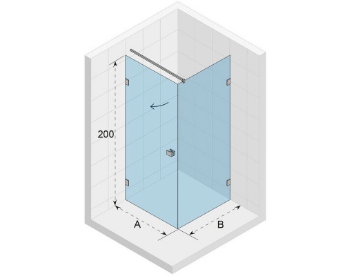 Душевой уголок Riho SZ Scandic NXT X201, 87x77x200 см, цвет профиля черный, стекло прозрачное, левый/правый