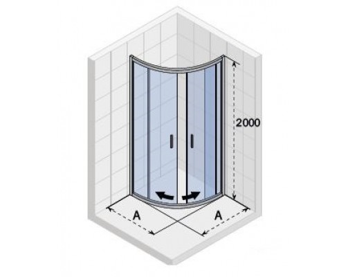 Душевое ограждение в четверть круга Riho Hamar 2.0 Quadrant 80 x 80 см