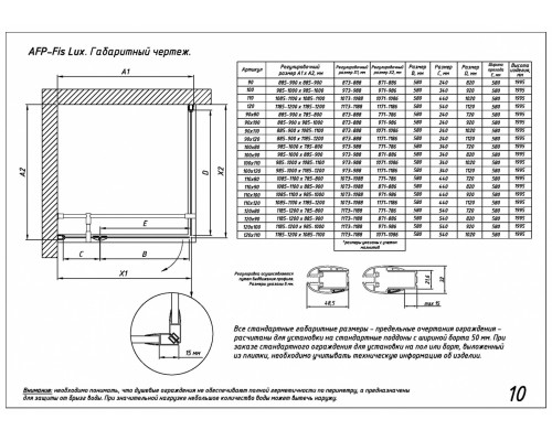 Душевой уголок Vegas Glass AFP-Fis Lux, 90 x 90 x 199.5 см, профиль матовый хром, стекло фея