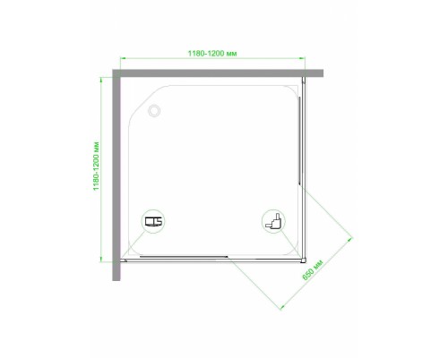 Душевой уголок Royal Bath RB1212HPD-C 120 х 120 x 185 см, стекло рифленое, профиль белый