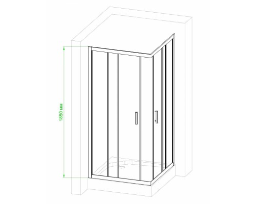 Душевой уголок Royal Bath RB1212HPD-C 120 х 120 x 185 см, стекло рифленое, профиль белый