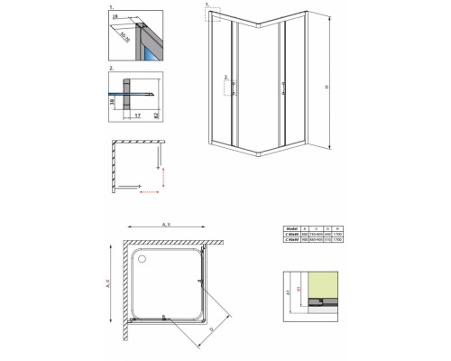 Душевой уголок Radaway Premium Plus C 30461-01, 80 х 80 х 170 см