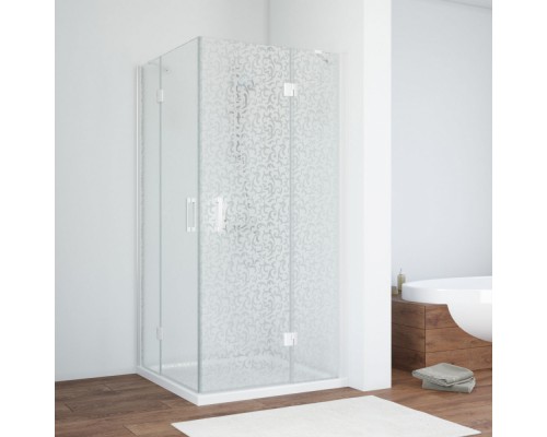 Душевой уголок Vegas Glass AFA, 110 x 110 см, профиль белый, стекло фея