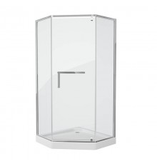 Душевой уголок Grossman Pragma PR-100SD, 100 x 100 см пятиугольный, стекло прозрачное, цвет профиля - серебро, с полотенцедержателем