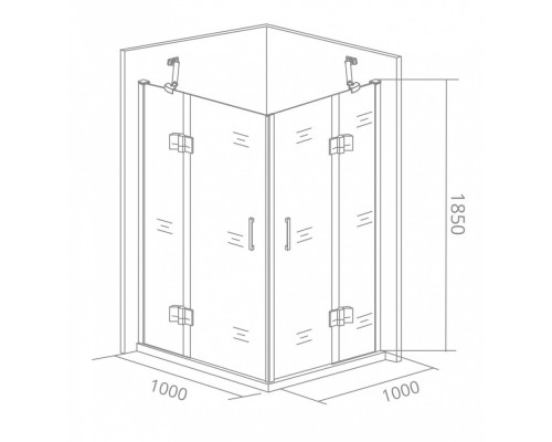 Душевой уголок Good Door Saturn CR-100-C-CH, 100 х 100 х 185 см, стекло прозрачное, хром, СА00015