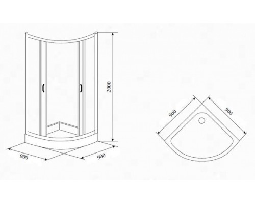 Душевой уголок Timo TL-9001 R Romb Glass, стекло прозрачное с узором, 90 х 90 х 200 см