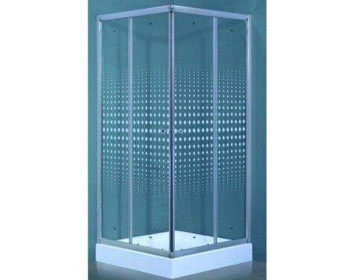 Душевой уголок Timo TL-9002 R Romb Glass, стекло прозрачное с узором, 90 х 90 х 200 см