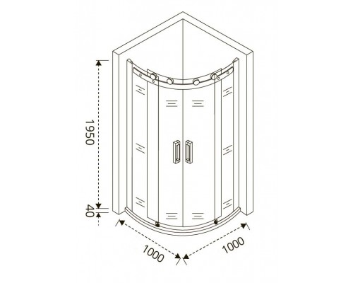 Душевое ограждение Good Door Altair R-TD-100-C-CH, 100 х 100 х 195 см, стекло прозрачное, хром, АЛ00008
