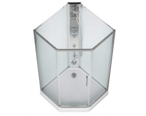 Душевой уголок Bravat Waterfall BC090.6100A, 90 x 90 x 215 см, двери раздвижные, стекло прозрачное, хром
