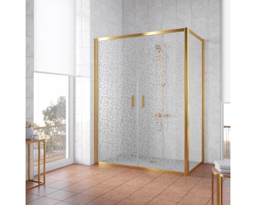 Душевой уголок Vegas Glass Z2P+ZPV, 180 x 100 x 190 см, профиль золото, стекло фея