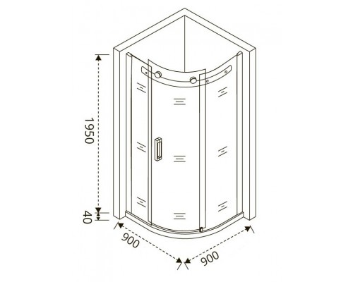 Душевое ограждение Good Door Altair R-90-C-CH, 90 х 90 х 195 см, стекло прозрачное, хром, АЛ00005