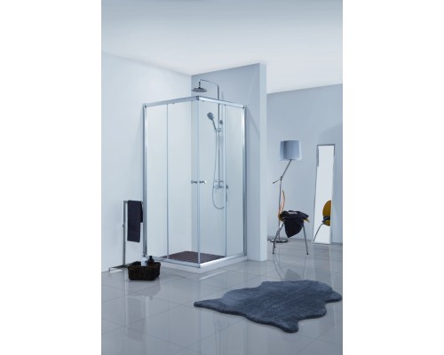 Душевой уголок Bravat Drop BS090.2200A, 90 x 90 x 200 см, двери раздвижные, стекло прозрачное, хром