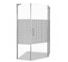 Душевое ограждение Good Door Fantasy PNT -100-F-CH, 100 х 100 х 185 см, стекло прозрачное с зеркальным рисунком, хром, ФА00008