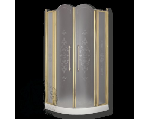 Душевой уголок стекло Migliore Diadema, 90 х 90 х 185 см, стекло матовое с декором
