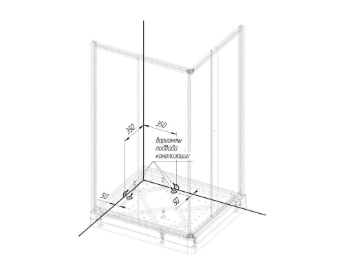 Душевой уголок Радомир 90, 110 х 90 см, стекло прозрачное