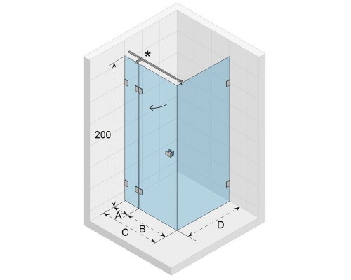 Душевой уголок Riho SZ Scandic NXT X203, 97x77x200 см, цвет профиля хром, стекло прозрачное, левый/правый