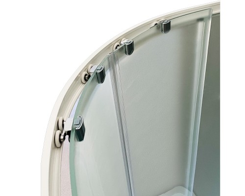 Душевой уголок Royal Bath RB100BK-C 100 х 100 x 200 см четверть круга, стекло матовое, белый