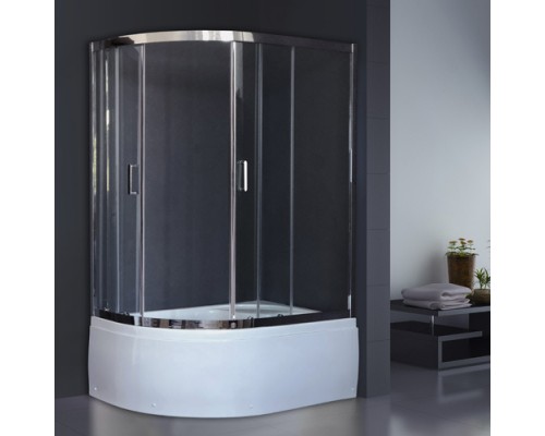 Душевой уголок Royal Bath RB8120BK-T-CH-L/R 120 х 80 x 198 см, асимметричная, стекло прозрачное, хром