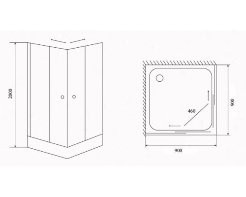 Душевой уголок Timo TL-9002 F Fabric Glass, стекло матовое, 90 х 90 х 200 см