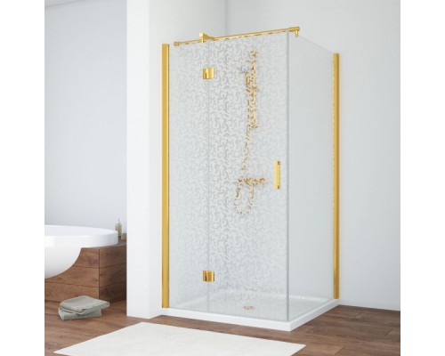 Душевой уголок Vegas Glass AFP-Fis, 100 x 100 x 190 см, профиль золото, стекло фея