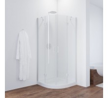 Душевой Уголок Vegas Glass AFS, 100 x 100  x 190 см, профиль белый, стекло прозрачное