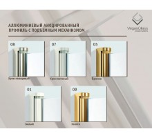 Душевой уголок Vegas Glass GPS-Fis Lux, 90 x 90 x 199.5 см, профиль бронза, стекло сатин