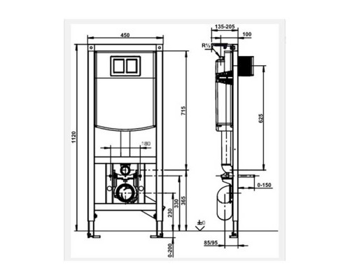 Инсталляция для унитаза Sanit INEO PLUS 450х1120 мм, 90.733.00..S004